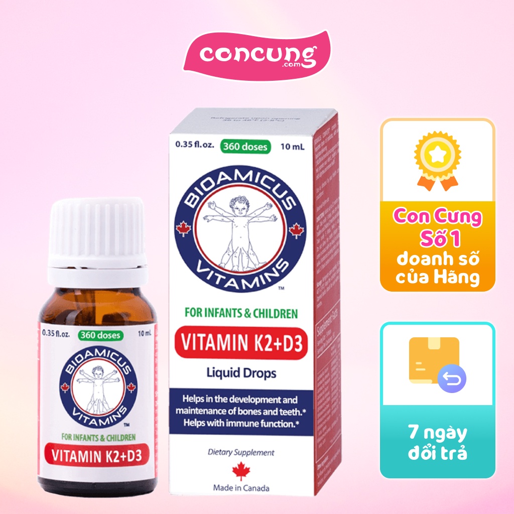 Vitamin D3K2-MK7 BioAmicus Dạng Giọt Cho Trẻ Sơ Sinh 10ml