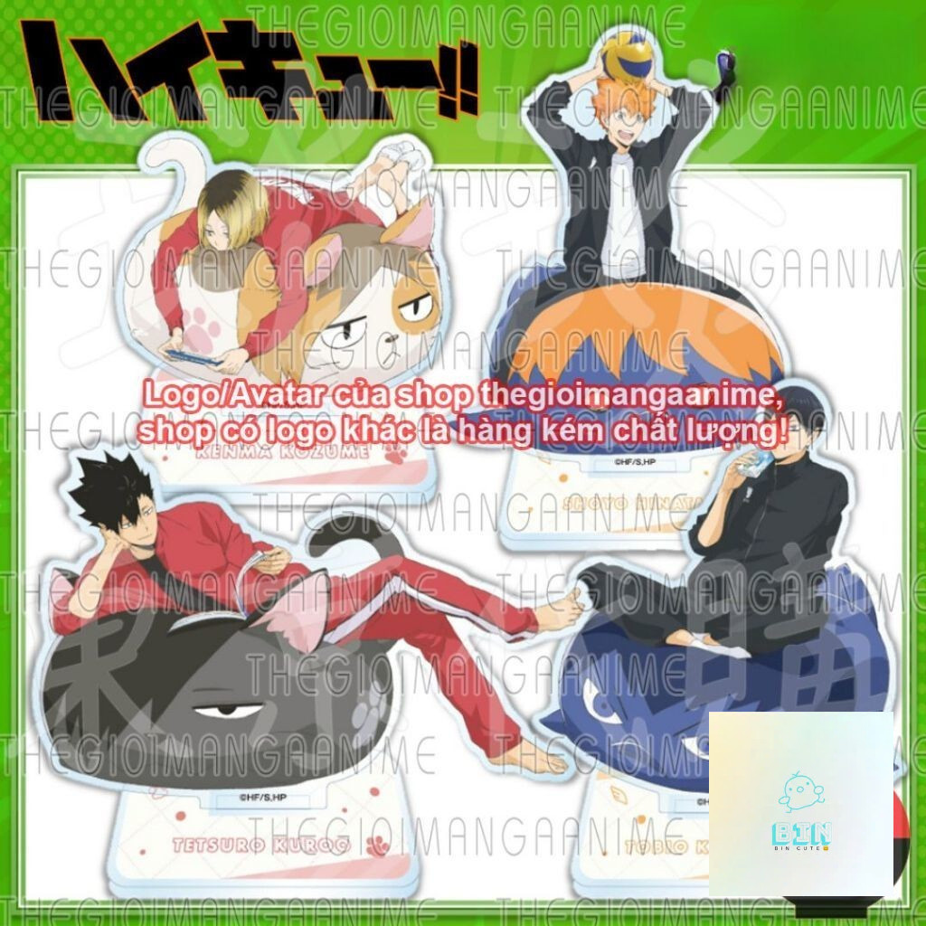 Standee HAIKYUU Vua Bóng Chuyền ver ĐỆM MOCHI acrylic standee anime mica chibi trang trí trưng bày m