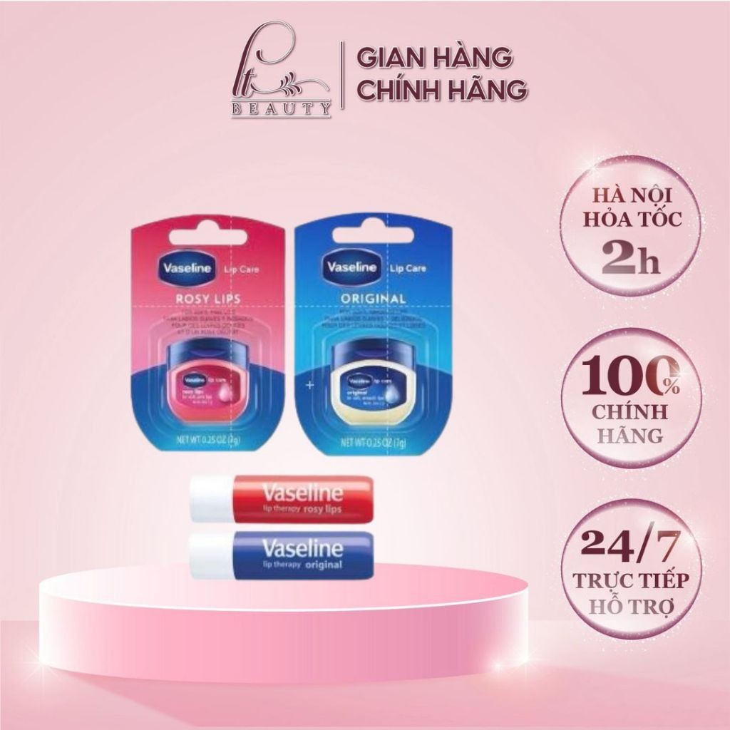 Son dưỡng môi , dưỡng môi Vaseline , dưỡng môi - hồng căng bóng 7gr