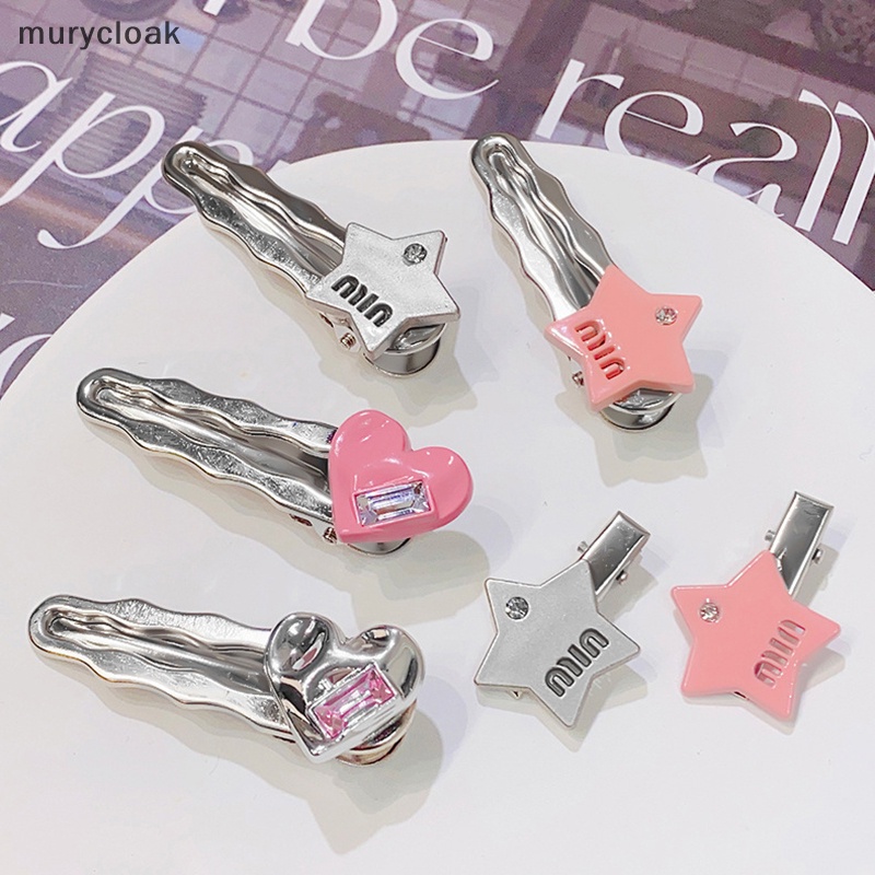 Mur # Kẹp Tóc Mái Ngang Ngôi Sao Pha Lê Trái Tim Màu Hồng Cá Tính Khí Chất Ngọt Ngào Cho Nữ vn