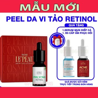 Serum peel da vi tảo retinol 10ml le'peau, tặng kèm serum b5 và serum mụn