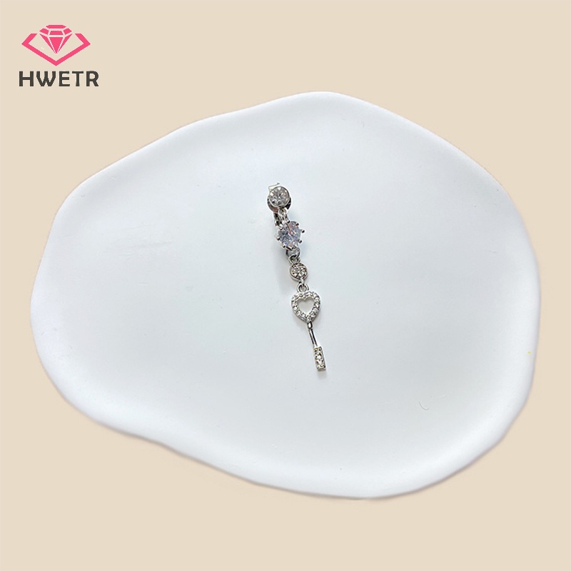 Khuyên Rốn Hình Ngôi Sao Mặt Trăng Đính Đá zircon Giả Kẹp Rốn Không Cần Xỏ Khuyên Mới