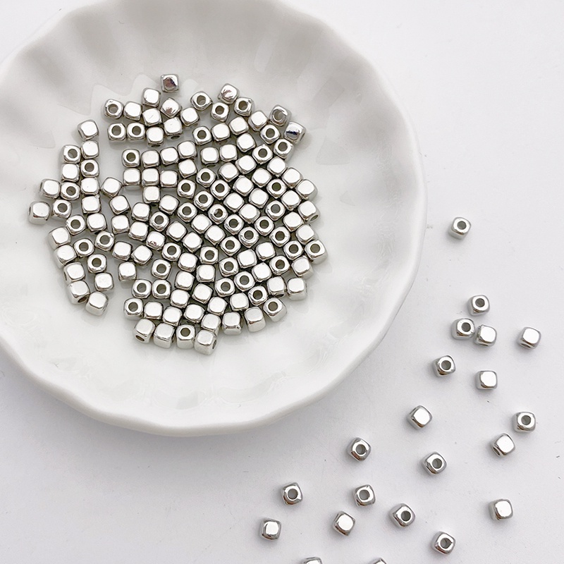 █diy゜14k●1 gói°Bạc trăm khối tình yêu sao không đều hạt chia CCBdiy Handmade Beaded Necklace Phụ kiện vật liệu vòng đeo tay