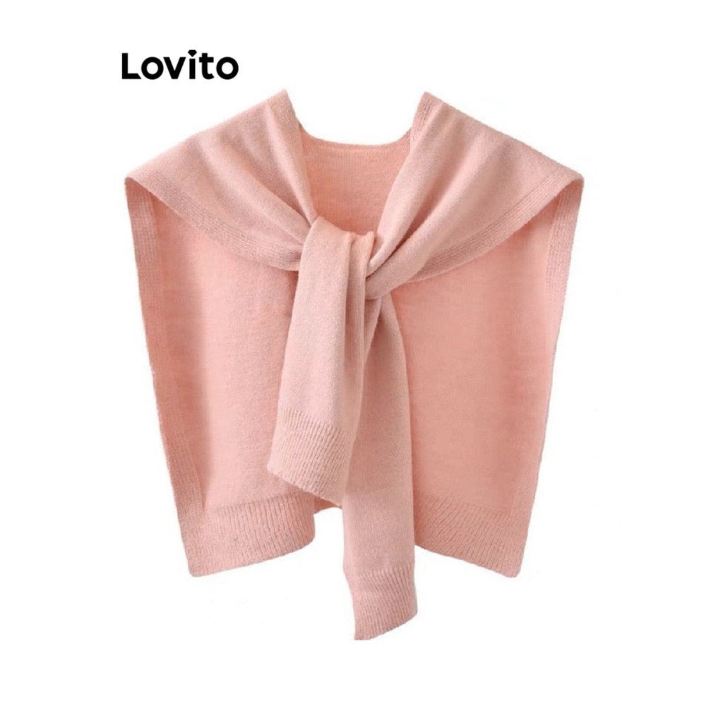 Khăn quàng Lovito thắt nút màu trơn thường ngày cho nữ L63AD285