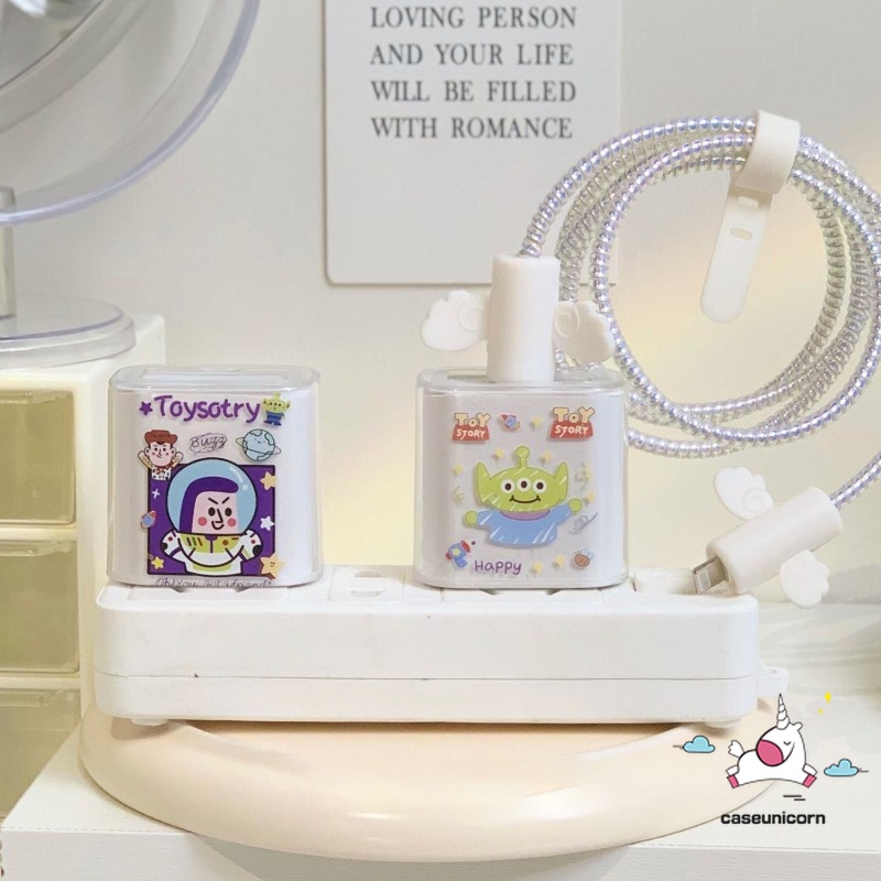 DISNEY Dễ Thương Bộ 1 Phụ Kiện Bảo Vệ Cáp Sạc usb 18 / 20w Hình Hoạt Hình toy story Đáng Yêu