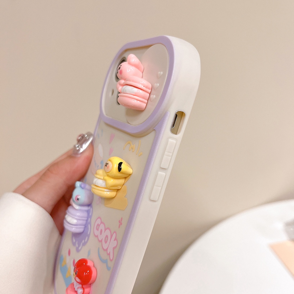 Ốp Điện Thoại Họa Tiết Bánh macaron bt 21 3d Cho iphone 15 promax 15 14 pro max 13 pro max 12 pro max 11