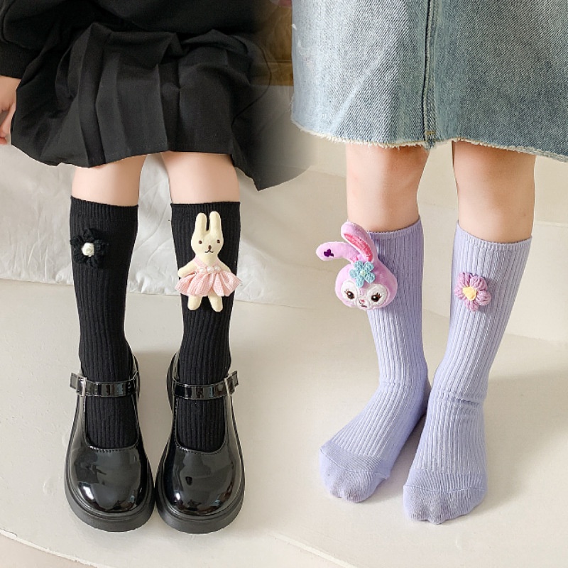 Tất Lửng Bằng Vải cotton In Hoạt Hình Dành Cho Bé Gái