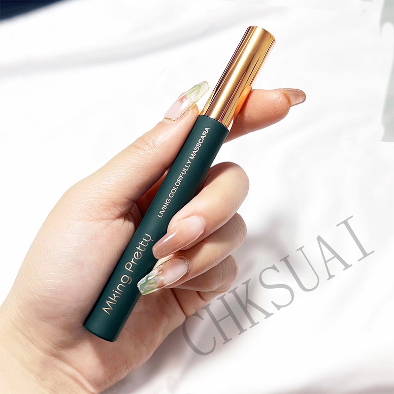 Mascara HUAQING màu đen/ nâu siêu mịn kháng nước không vón cục chuốt mi dài dày cong tự nhiên