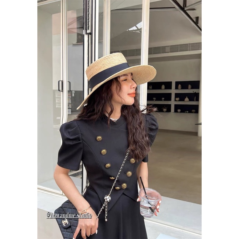 Set Dạ Áo Dạ Khuy Mix Chân Váy Dáng Dài Hàng 2 Lớp 2 Màu Kèm Ảnh Thật Erashop