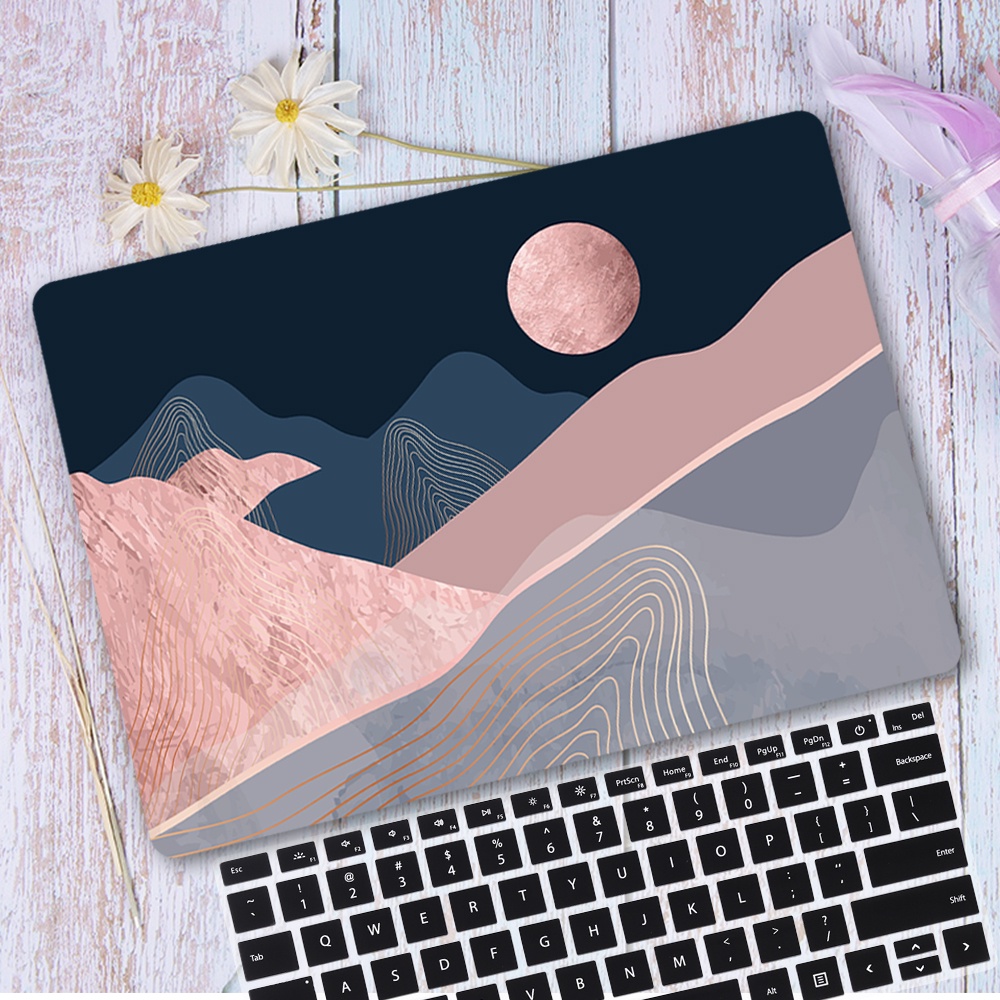 Mới Bao Da Máy Tính Bảng Họa Tiết Vân Đá Cho microsoft surface laptop go 13.5 12.4 inch 15 Ốp