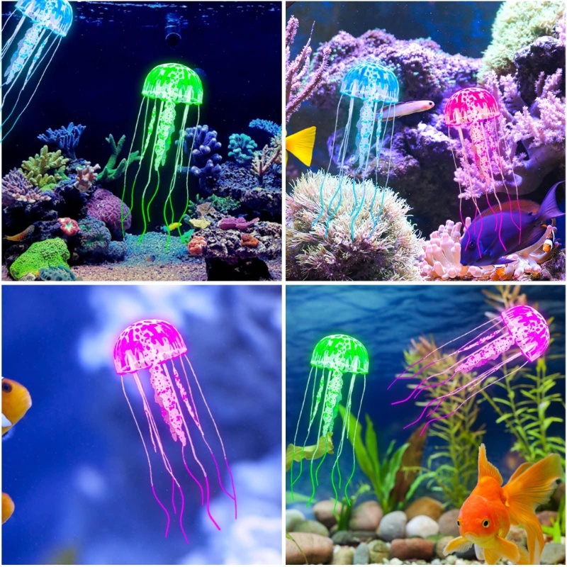 Abo Đồ Chơi Bể Cá mini Hình Sứa Biển Hoạt Hình Trang Trí Tuyệt Vời