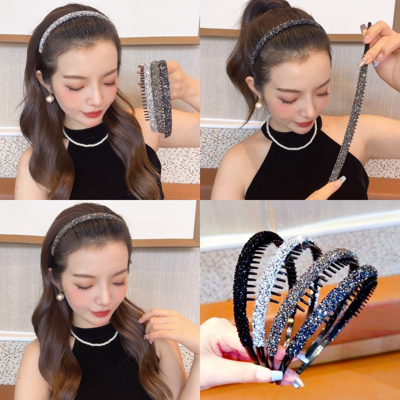 Băng Đô Cài Tóc Đính Đá Lấp Lánh Thời Trang Hàn Quốc