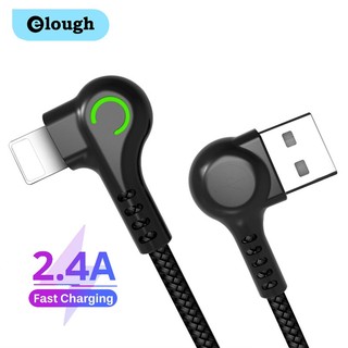 Cáp sạc nhanh ELOUGH USB kép có đèn LED tiện lợi cho điện thoại