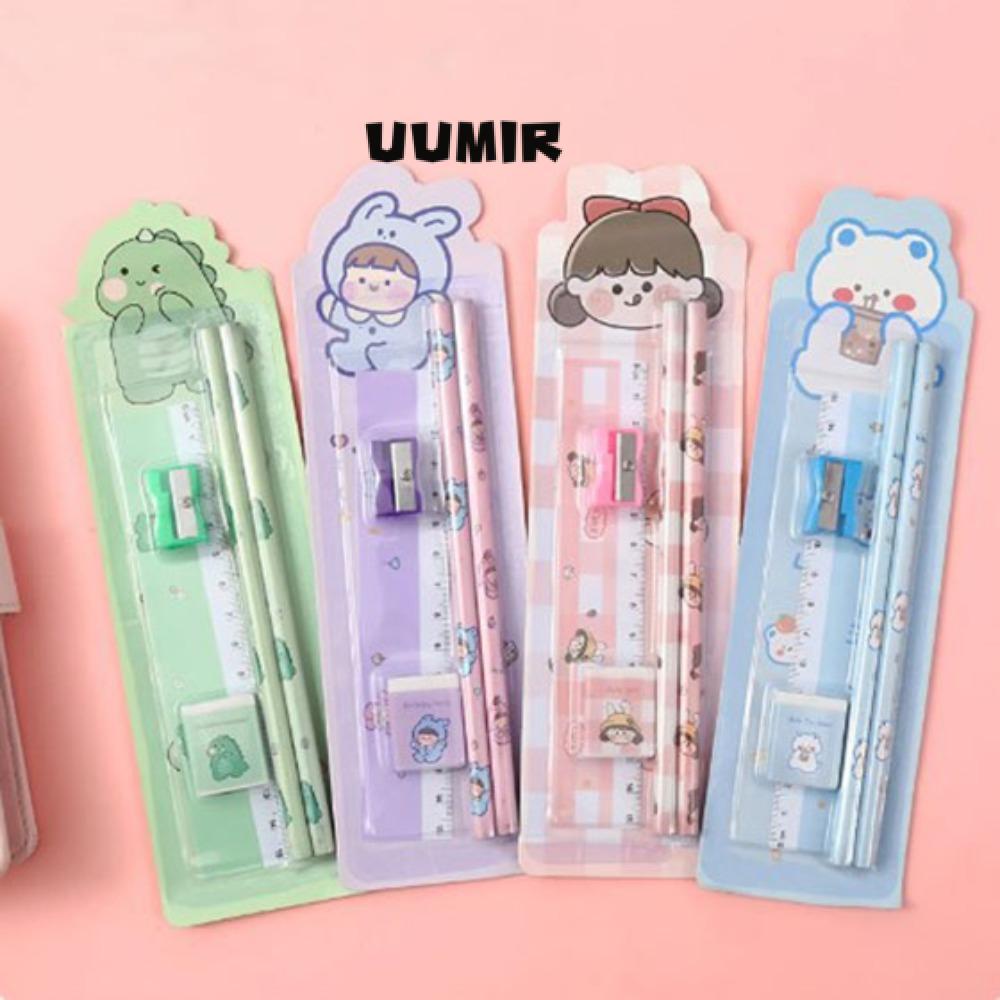 UUMIR Bộ 5 Đồ Chuốt Bút Chì Bằng Gỗ In Hoạt Hình Chống Mài Mòn Không Dễ Phai Màu Cho Học Sinh / Văn Phòng / Trường Học