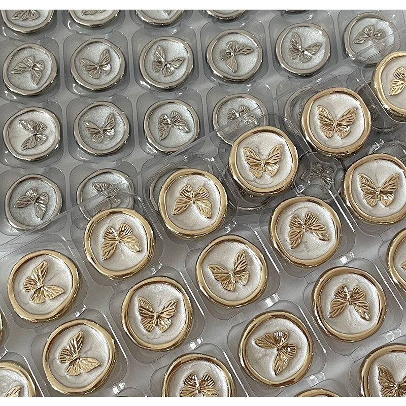 Set 10 Nút Áo Kim Loại Hình Bướm Phong Cách retro