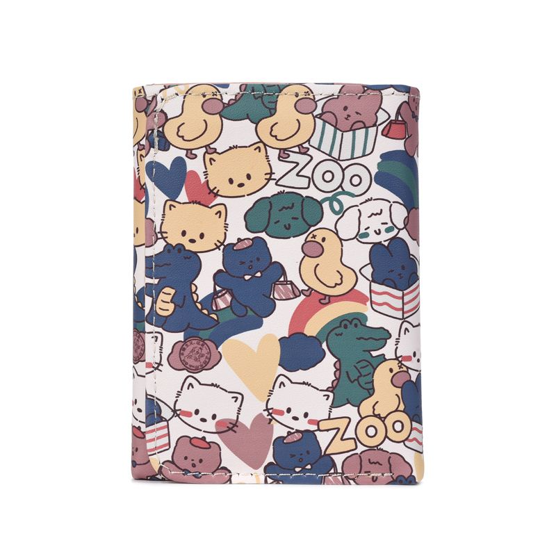 Ví Ngắn Dạng Gập Ba Khúc Hình Sở Thú Sáng Tạo Dễ Thương Cao Cấp Có Giá Đỡ