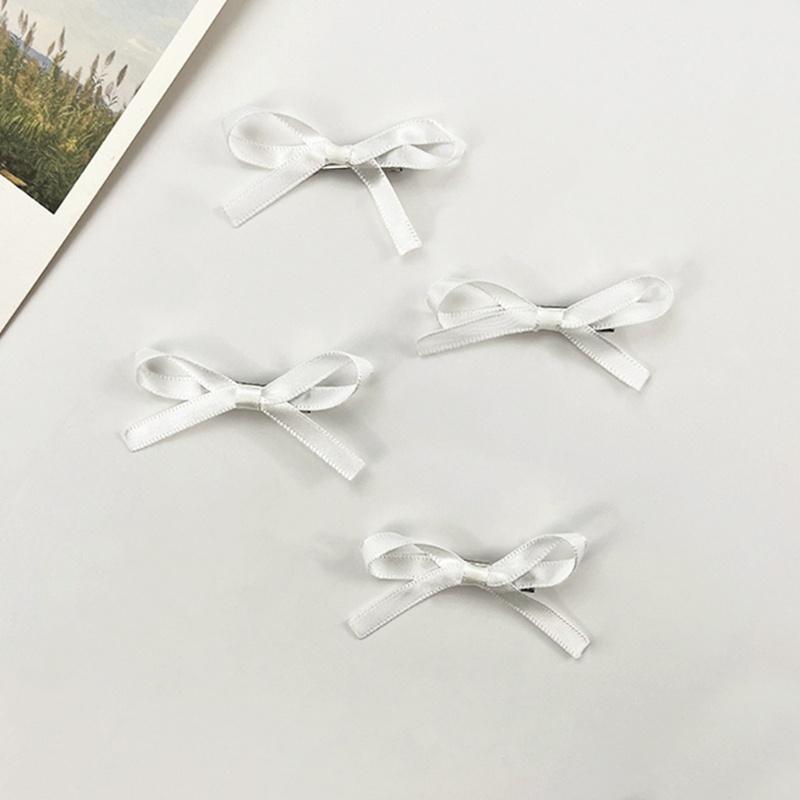 Brroa Set 4 Kẹp Tóc Hình Nơ Bằng Vải Dễ Thương Ngọt Ngào Cho Nữ