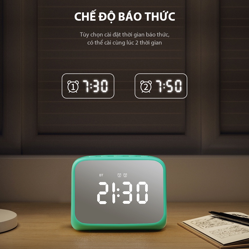 Loa Bluetooth 5.3 ROBOT RB170 Màn Hình LED Kiêm Đồng Hồ Báo Thức - Chính Hãng