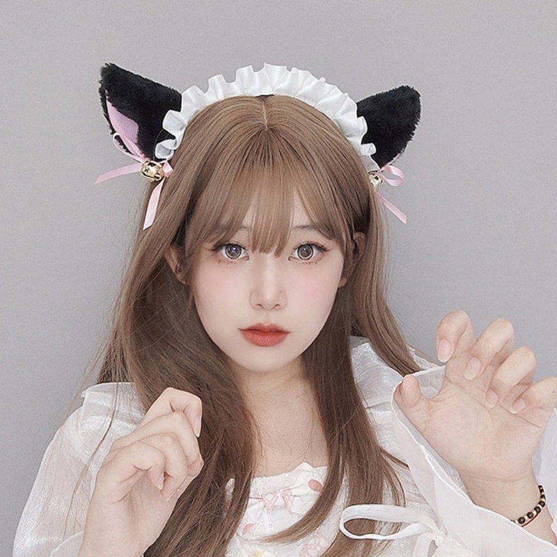 Băng Đô Cài Tóc Tai Mèo Phối Lông Hóa Trang Nhân Vật Truyện Tranh Cho Nữ