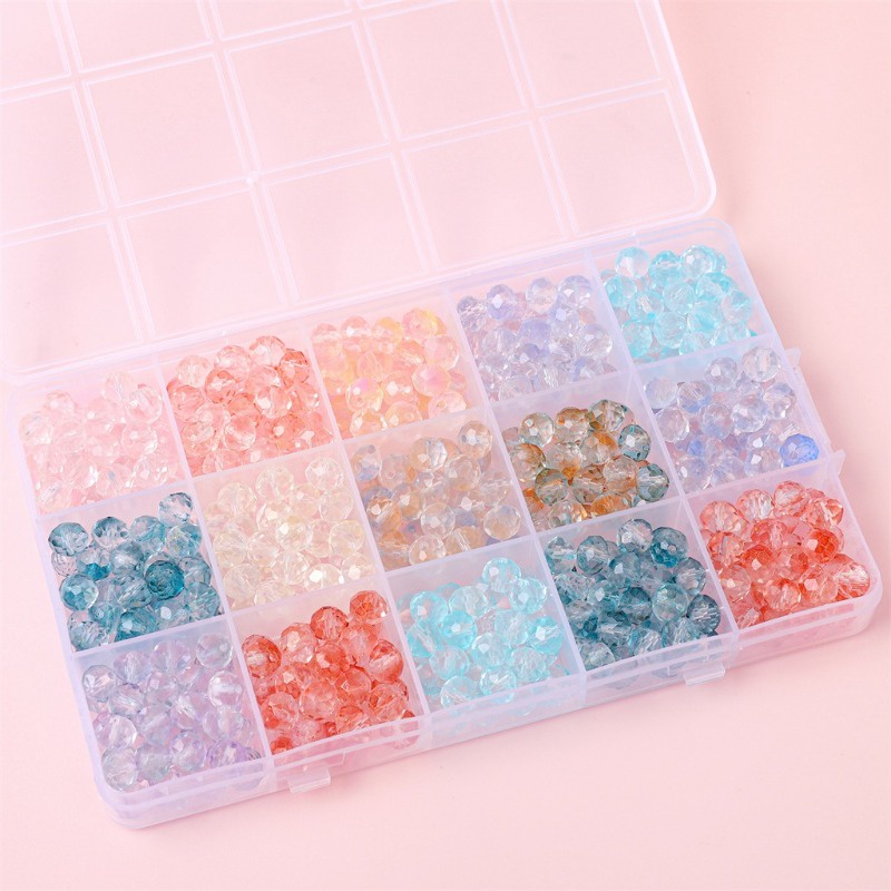 Set 50 Hạt Pha Lê Màu gradient Hình Bánh Xe Dùng Làm Trang Sức / Điện Thoại Di Động diy