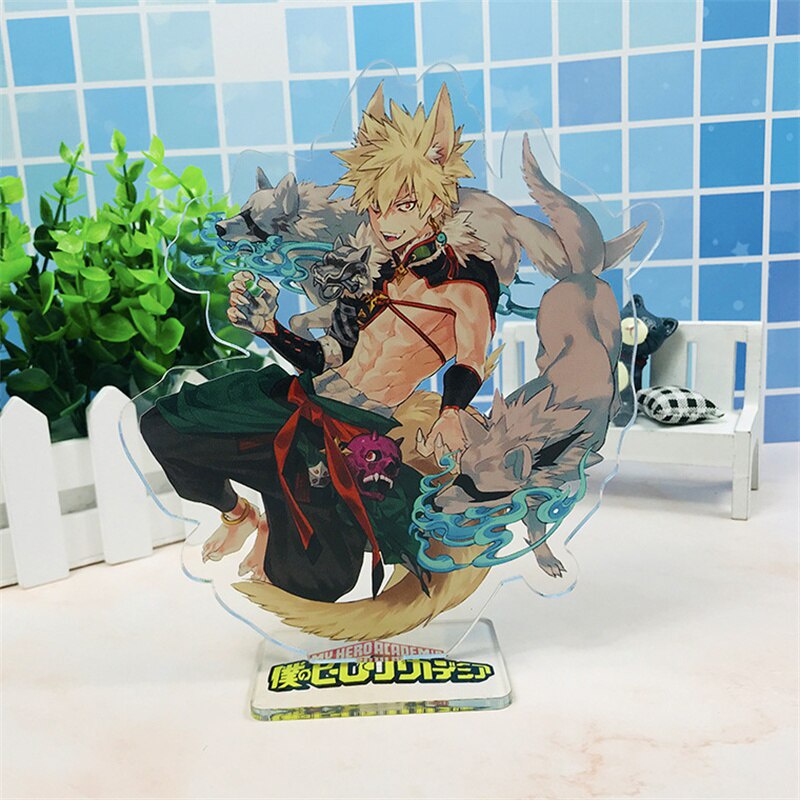 Hot Anime My Hero Academia Cosplay Midoriya Izuku Todoroki Shoto in hình nhân vật 2 mặt rõ nét Phụ kiện trang trí