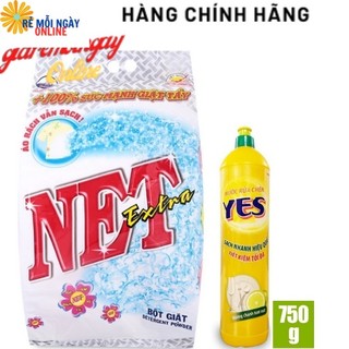 [COMBO ] 01 Túi Bột Giặt Net Extra 5,5kg + TẶNG 1 Nước rửa chén 750g Siêu Sạch