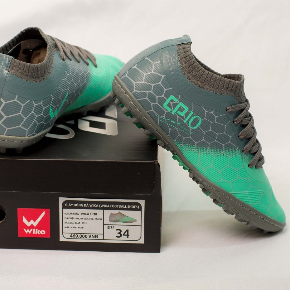 Giày Đá Bóng Trẻ Em Wika Cp10 Collection Kid, Chất Liệu Da Microfiber Mềm Nhẹ, Lót Giày Eva Êm Ái 2021-2 Kid -Huy Lê
