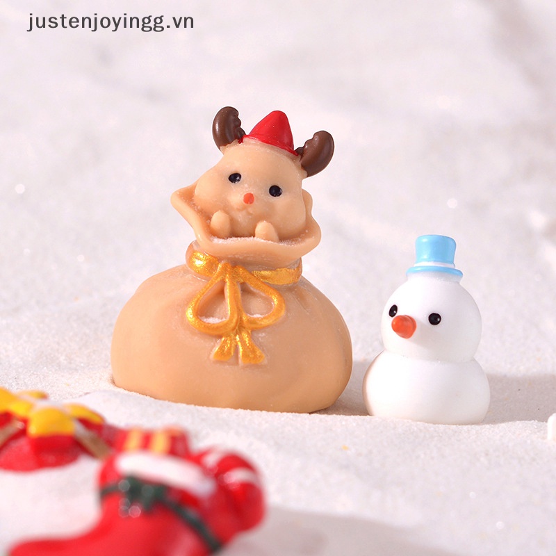 1 Mô Hình Tuần Lộc Giáng Sinh mini Bằng Nhựa resin Trang Trí Tiểu Cảnh