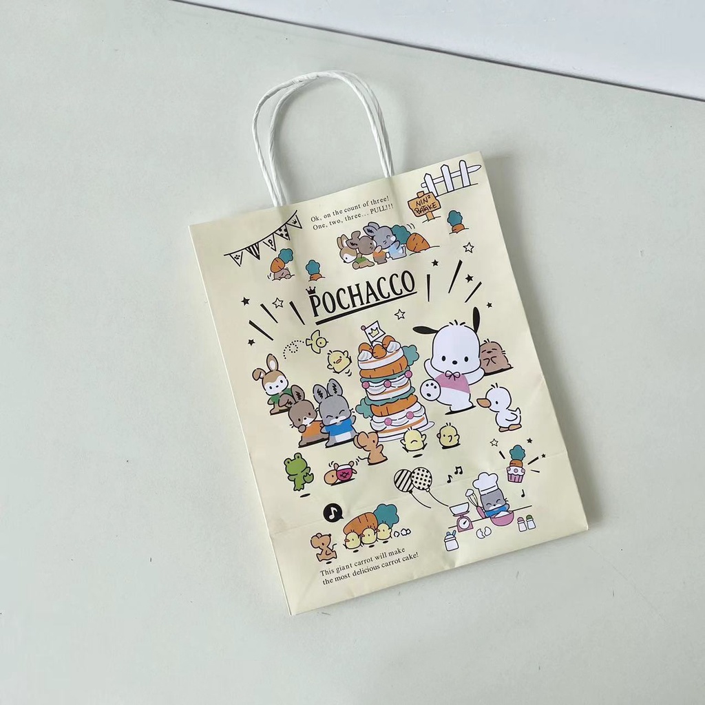 Mới Túi Giấy kraft Đựng Ly Trà Sữa Họa Tiết Hoạt Hình Dễ Thương