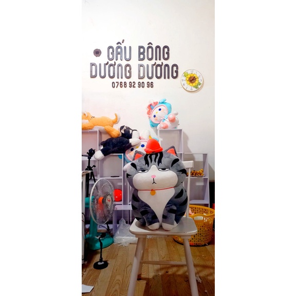 Gấu bông mèo hoàng thượng ngồi, thú bông mèo quý tộc mặt quạo dễ thương cho bé