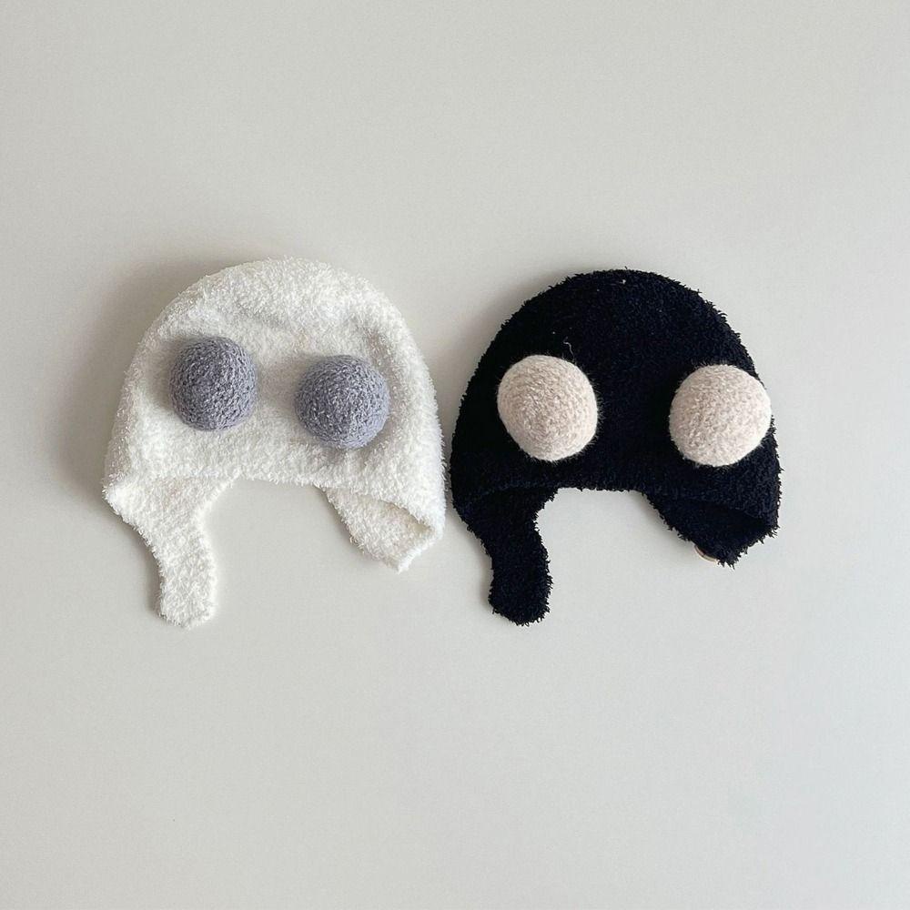 Mũ beanie Màu Trơn Phủ Lông Mềm Mại Bảo Vệ Tai Chống Gió Thời Trang Thu Đông Cho Bé