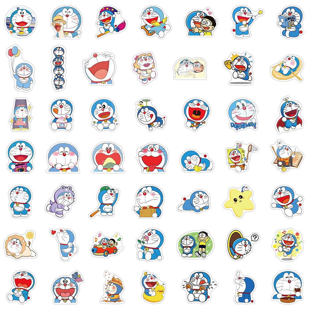Bộ 103 Miếng Dán Hình doraemon Chống Thấm Nước Dễ Thương Trang Trí Điện Thoại / notebook