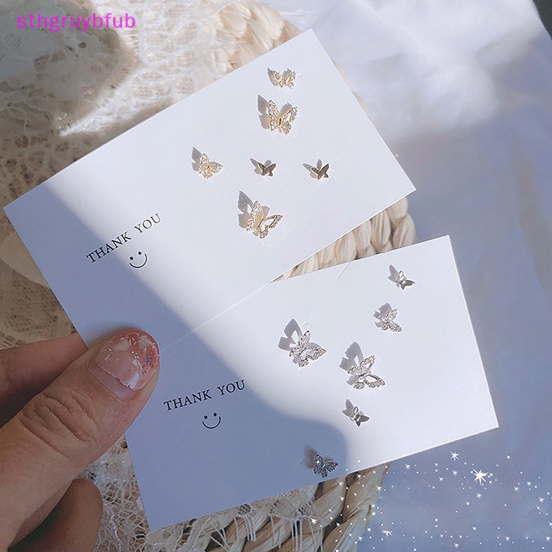 Sthb set 6 Khuyên Tai Đính Đá zircon Đơn Giản Cho Nữ vn