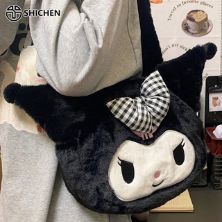 Shi chen sanrio Túi Xách Đeo Vai kuromi Nhồi Bông Sức Chứa Lớn Thời Trang Thường Ngày Cho Nữ