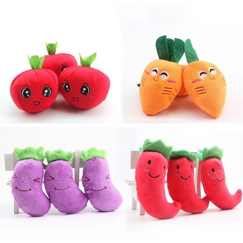 Đồ chơi cho mèo Đồ Chơi Nhồi Bông Hình Trái Táo / Xương / Chuối Ngộ Nghĩnh Cho Thú Cưng