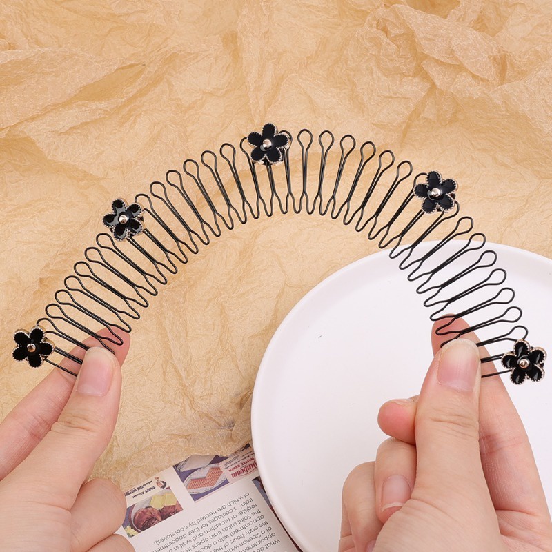 Lược Cài Tóc Dài Vô Hình Đính Đá Ngọc Trai Hình Bướm Xinh Xắn Cho Nữ