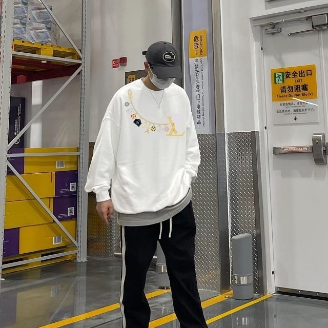 Áo Nỉ Tay Dài Cổ Tròn In Họa Tiết graffiti Mẫu Mới 2023 Thời Trang Thu Đông Cho Nam Và Nữ