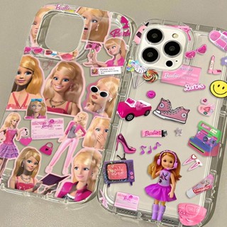 Mềm Ốp Điện Thoại tpu Dẻo Họa Tiết Hoạt Hình barbie Màu Đỏ Hồng Dễ Thương Cho iphone 15 14 12 13 11 pro xs max xr x 8 7 plus