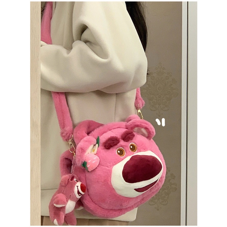 Túi Xách Đeo Vai Phủ Bông Hình Gấu Thời Trang Nữ Đáng Yêu 2023