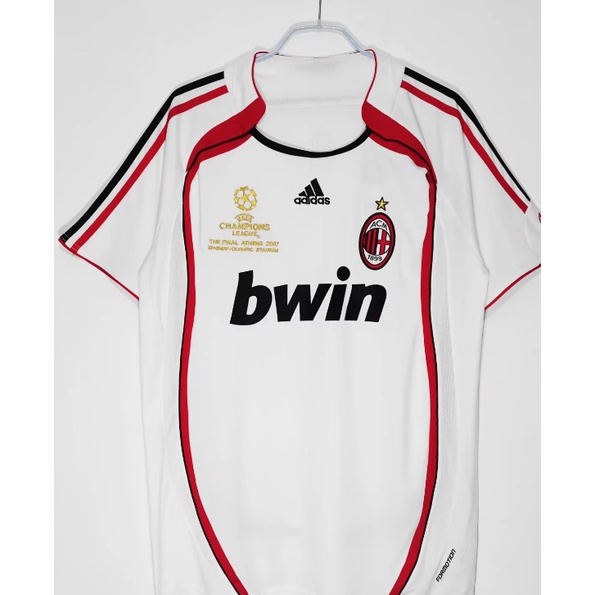 Áo Bóng Đá Màu Trắng Phong Cách retro ac milan 2006-2007 Size s-Xl