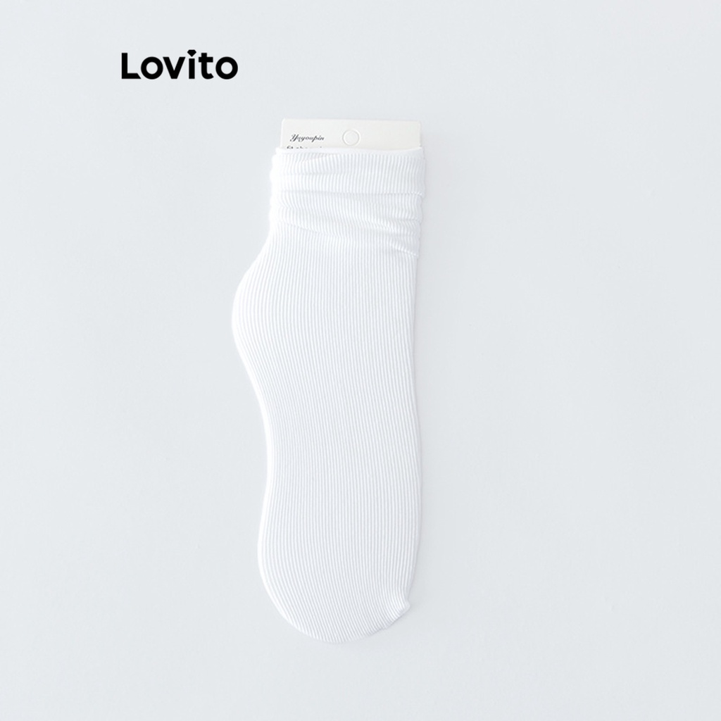 Lovito Tất cơ bản trơn thông thường cho nữ LNA27201