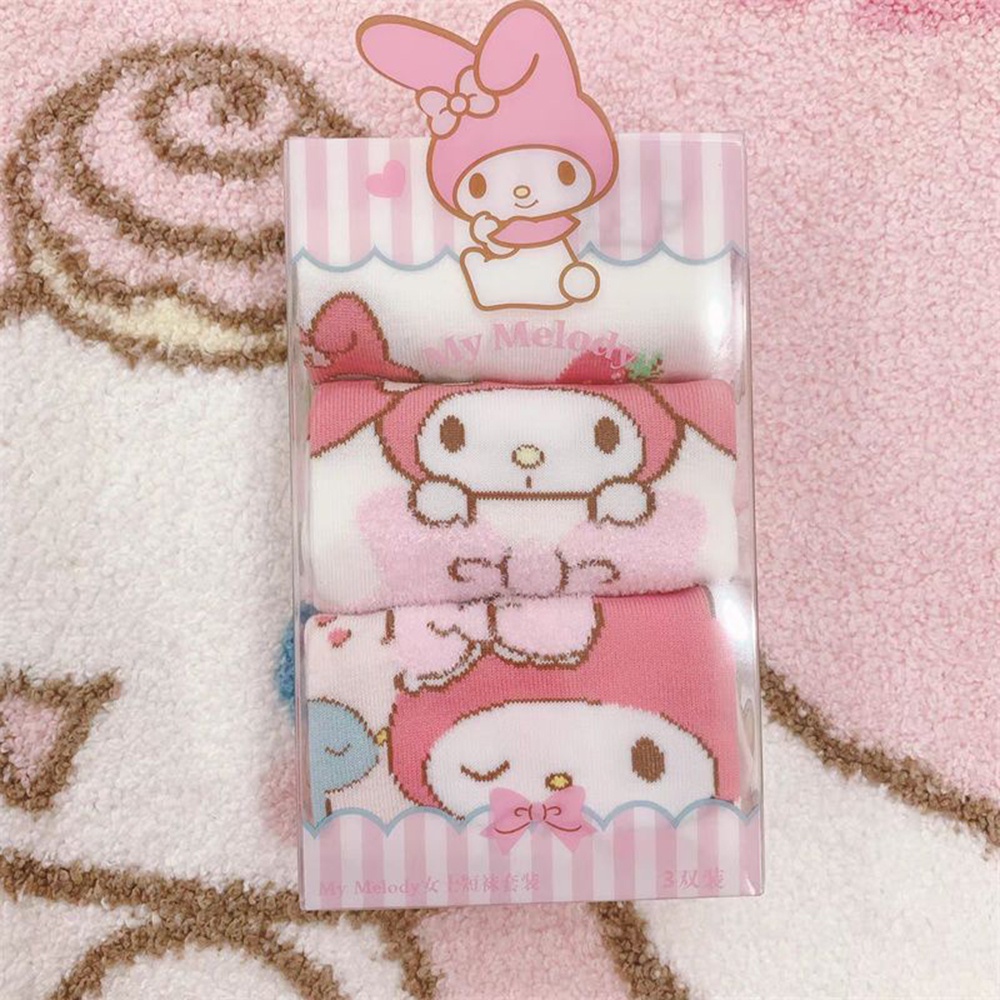 Sanrio Vớ cotton Cổ Thuyền In Họa Tiết Hoạt Hình Chó cinnamon / melody Dễ Thương Cho Bé Gái
