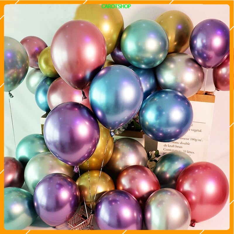 Trang Trí Sinh Nhật -Set 10 bóng siêu nhũ size lớn 10inch, bóng trang trí tiệc sinh nhật, thôi nôi, sự kiện..