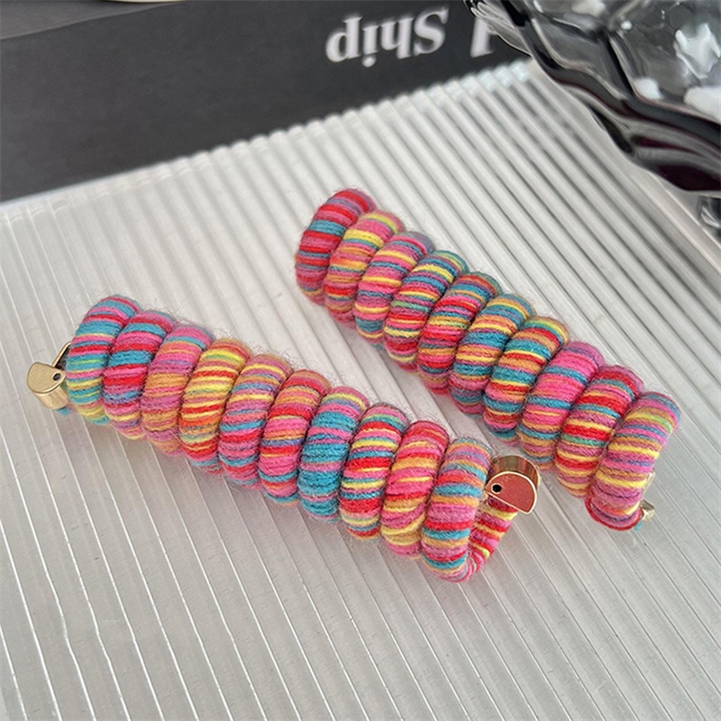 Băng Đô Len Dáng Thẳng Màu Cầu Vồng Thời Trang Mới 2023