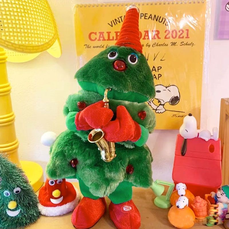 Panda~Đồ chơi nhồi bông Cây thông Noel ngộ nghĩnh + ca hát và nhảy múa Giáng sinh búp bê quà tặng ngày lễ trang trí Đồ chơi mô phỏng quà sinh nhật 0306