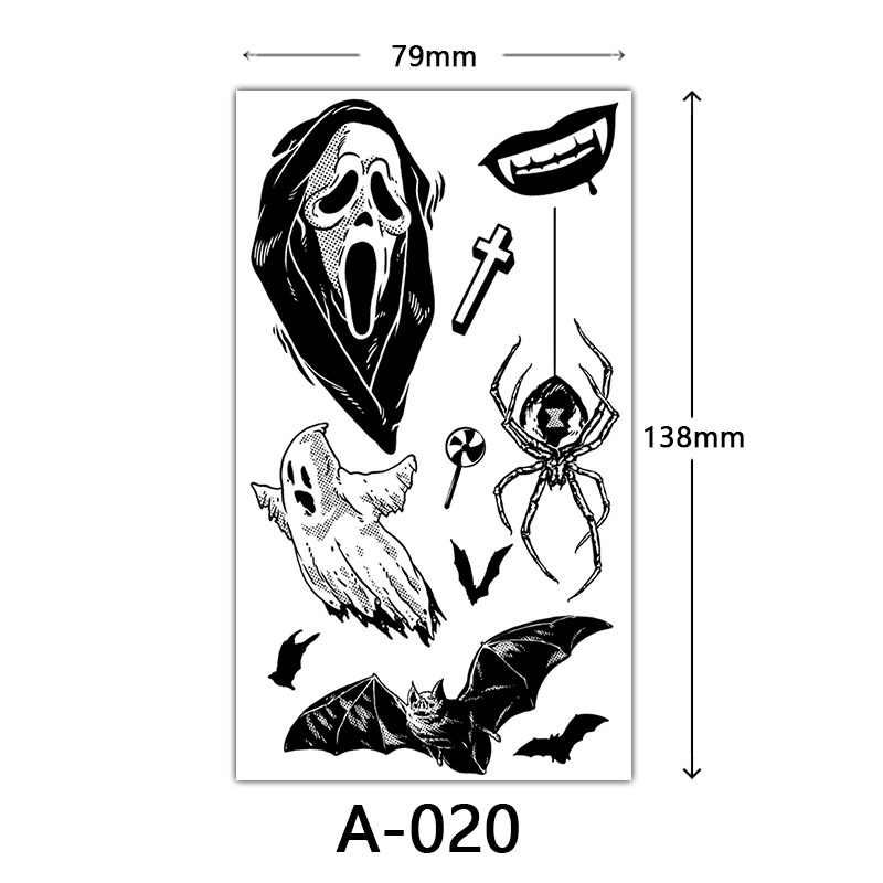 1 Hình Xăm Dán Tạm Thời Chống Nước Chống Mồ Hôi Hình Đầu Lâu halloween