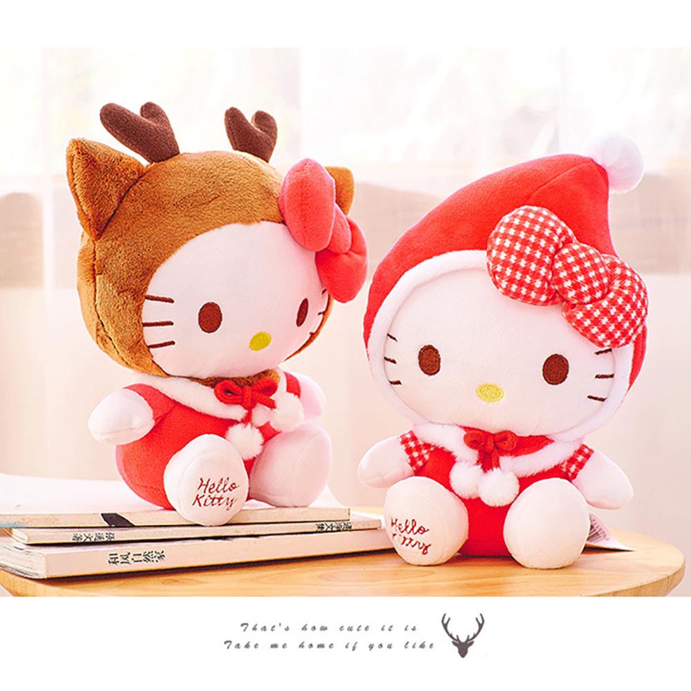 Mmluck Đồ Chơi Thú Nhồi Bông Mèo Hello kitty Màu Hồng Bằng cotton pp Mềm Mại Làm Quà Tặng Giáng Sinh