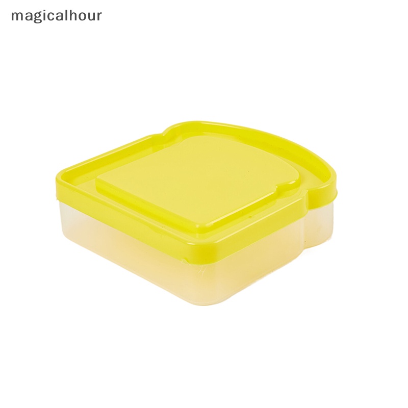 Magicalhour ^ ^ Hộp cơm Trong Suốt Hình Bánh Mì sandwich Có Thể Hâm Nóng Vi Sóng Cho Trường Học Trẻ Em * Mới