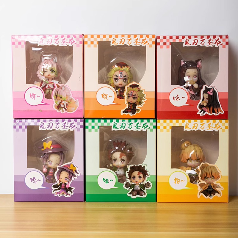 Đồ trang trí Nhân Vật kamado nezuko / kamado tanjirou q mini Bằng pvc