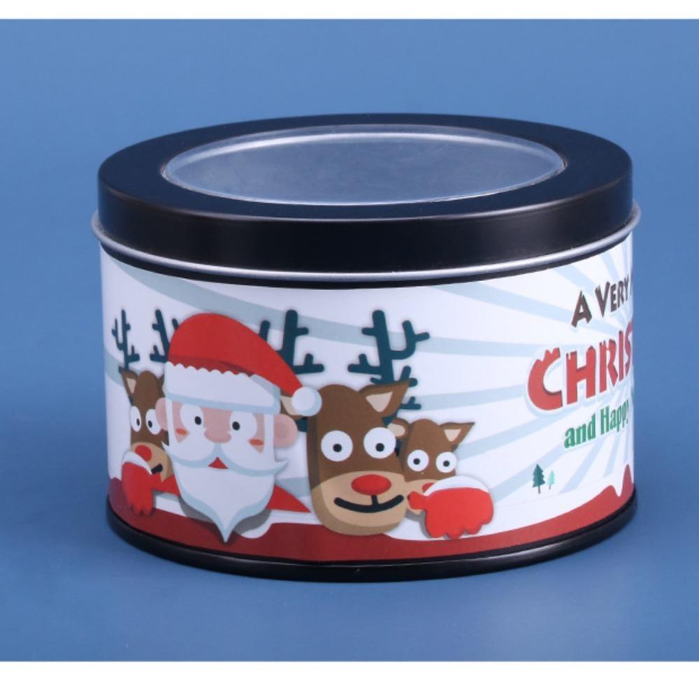 UUMIR Hộp Thiếc Đựng Bánh Kẹo Giáng Sinh mini Hình Tròn Bằng Kim Loại Mạ Thiếc